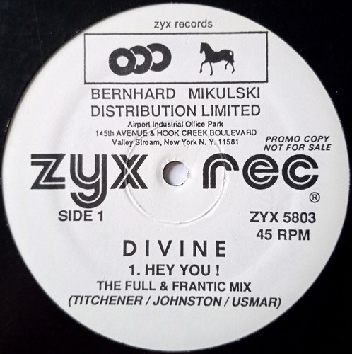 Divine - Hey You! (remix) Vinil High Energy Maxi Single 80`s Edición Limitada (Usado)