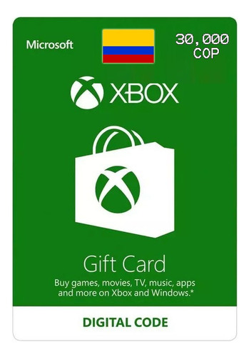 Tarjeta Xbox Gift Card Microsoft Código Digital Colombia 7