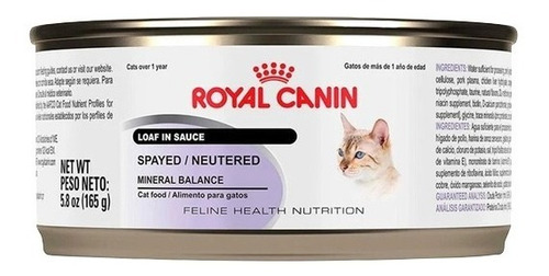24 Latas Royal Canin Spayed Neutered Cats Loaf In Sauce 165g