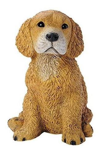 Diseño Toscano Golden Retriever Cachorro Estatua, Multicolo