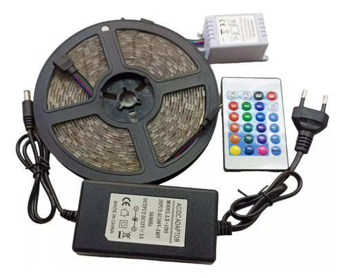 Tira Led Rgb 5050 Rgb + Control + Transformador 5 Metros