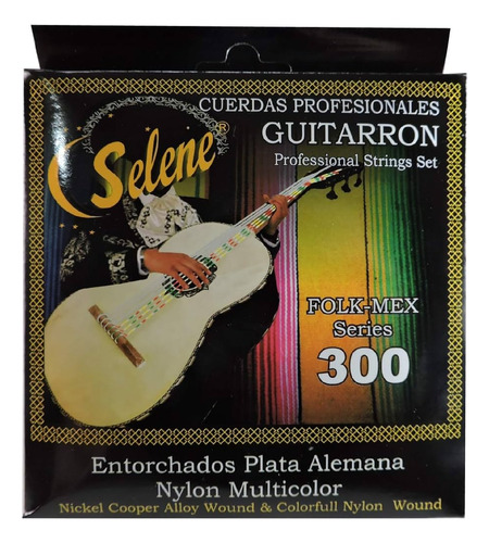 Cuerdas Para Guitarron Selene 300 Plata/multicolor Nuevas