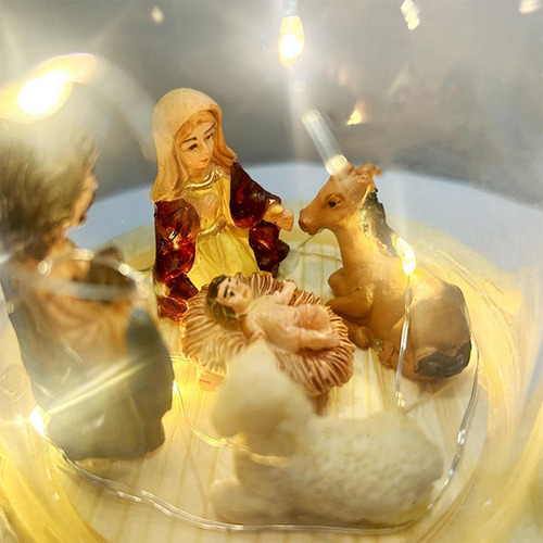Belén Con Luces Led Nacimiento De Jesús Pesebre Miniaturas