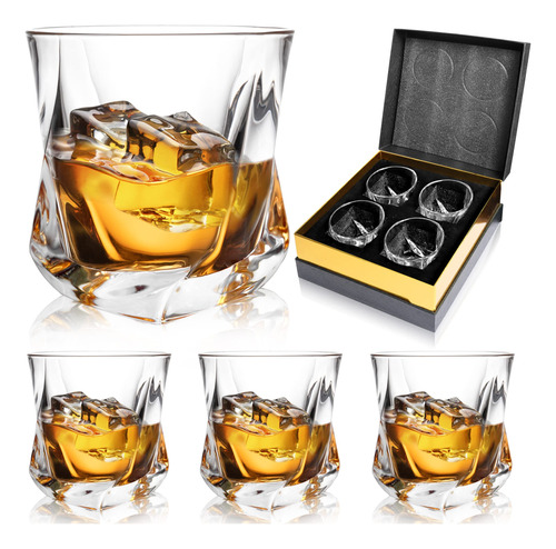 Yufda Vasos De Whisky Antiguos Con Caja De Lujo, Vasos De Bo