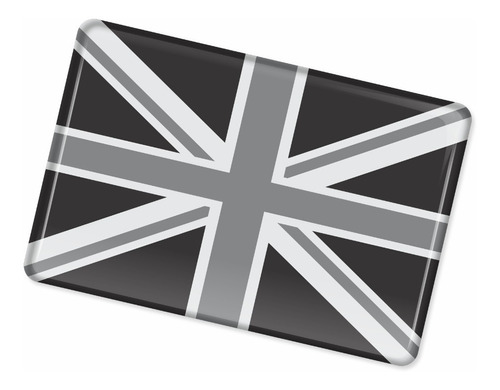 Adesivo Bandeira Inglaterra Resinado Tom De Cinza Bd46 Fgc