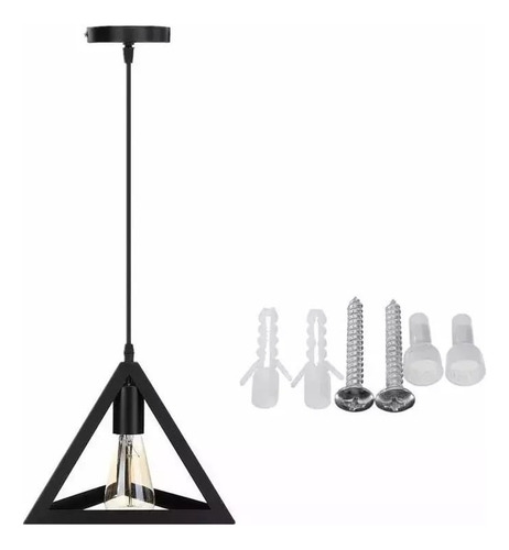 Lamparas Colgante Triangulo Hierro Industrial E27