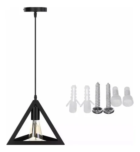 Lamparas Colgante Triangulo Hierro Industrial E27