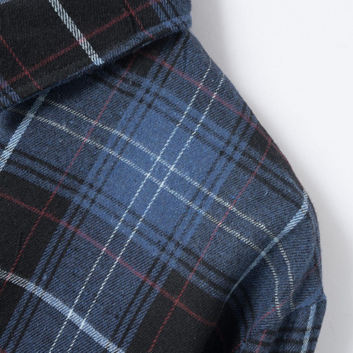 Blusas Masculinas Xadrez Com Gola Virada Para Baixo Com Bols