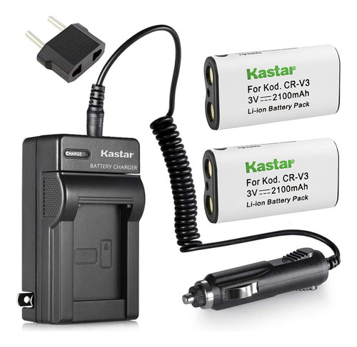 Kastar Batería Crv3 Y Cargador Para Kodak Cr-v3 Easyshare .
