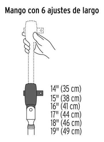 Matraca Telescopica 1/2'' Cabeza Articulada Truper 13220