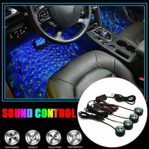 Lámpara Led Para Coche Luz De Estrella Control De Sonido