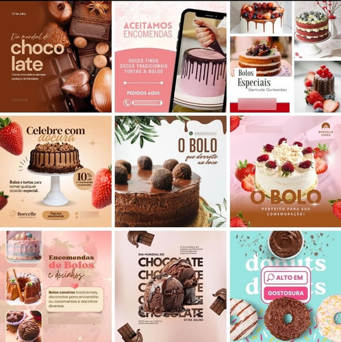 85 Artes Confeitaria E Doces Instagram Canva Templates