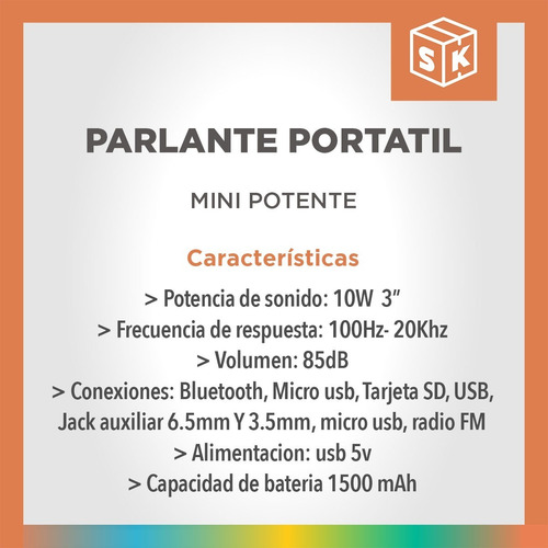 Imagen 6 de 10 de Mini Parlante Bluetooth Inalámbrico Usb Luces Rgb Karaoke