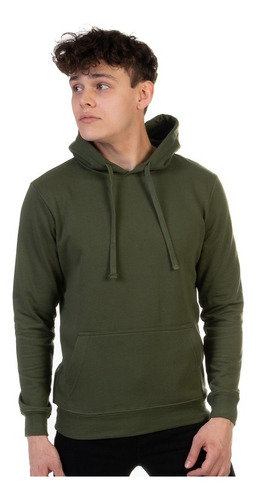 Sudadera Cerrada Básica Lisa Verde Militar