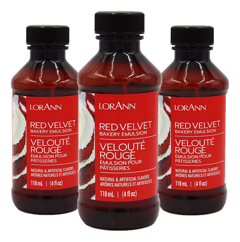 Lorann Emulsion Red Velvet Para Panaderia Botella 4 Onza 3