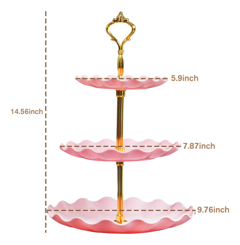 Soporte De 3 Niveles Para Cupcakes, Soporte De Plástico Para