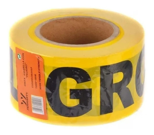 Cinta Peligro Amarilla 75mm X 305 Mts Color Amarillo