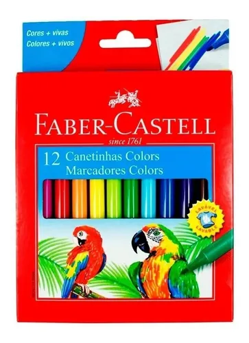 Caneta Canetinha Hidrográfica Colorido 12 Unidades Faber