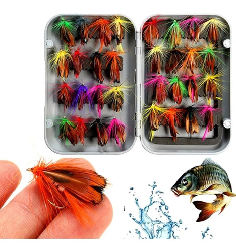 Kit 32 Iscas Artificiais Mosca Pesca Fly Fishing Tucunare Cor Conforme as fotos - sku 022