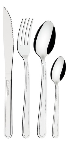 Juego De Cubiertos Acero Inoxidable 24 Pzs Color Gris