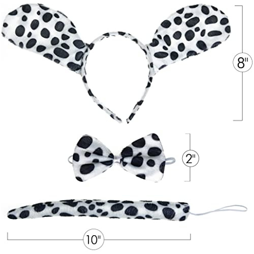 Juego De Disfraz De Perro Esqueleto Dálmata, Diadema Con Or