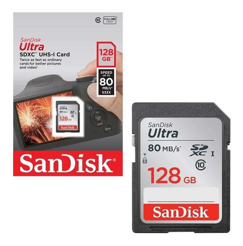 Cartão De Memória 128gb Sdhc Ultra Classe10 Original Sandisk