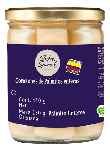 2 Pza Corazones De Palmitos Extra Special Enteros 410 G