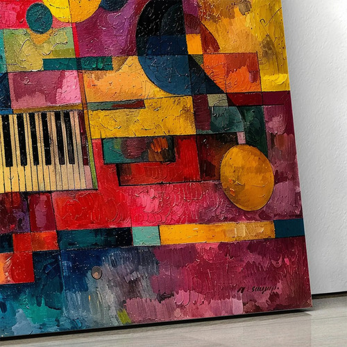Cuadro Decorativo Notas Musicales Abstracto Canvas Canvas