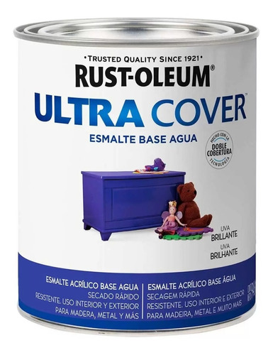Esmalte Al Agua Ultra Cover Rust Oleum Brillante 0.946ml K37
