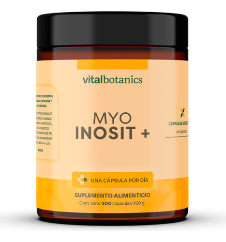 Inositol Puro 500mg Con 200 Caps | Suplementos Vitalbotanics