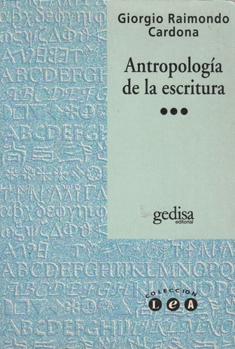 Antropologia De La Escritura Giorgio Raimondo Cardona