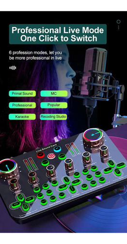 Micrófono De Condensador Bm800 V8 Kit Tarjeta De Sonido