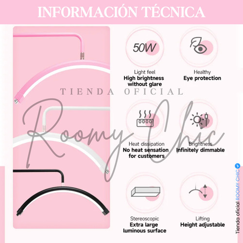 Lampara Led Pestañas Blanco Para Estética De Media Luna