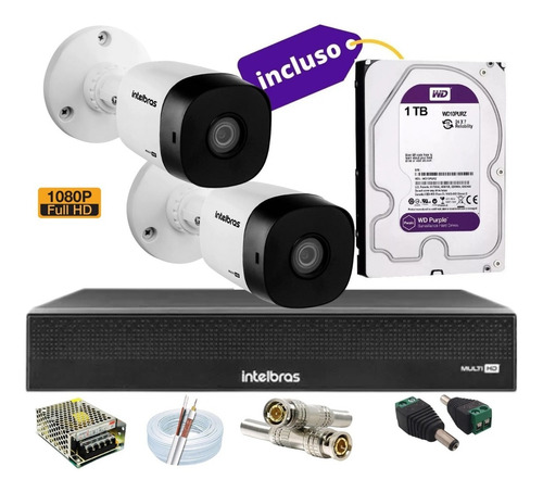 Kit Intelbras 2 Cameras 1220b Fullhd Mhdx 3004c C/1tb Purple