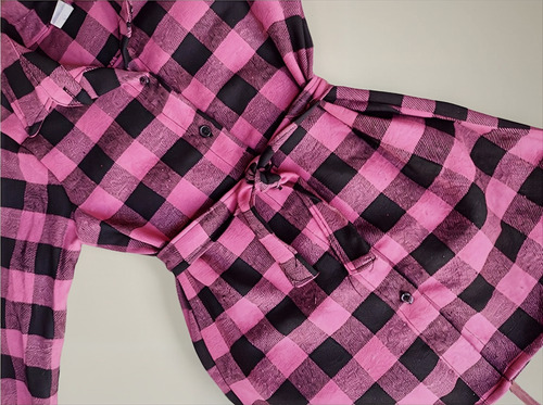 Vestido Camisa Infantil Chemise Xadrez Flanelada Com Cinto