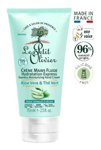 Crema De Mano Aloe Vera Te Verde Le Petit Olivier 75 Ml