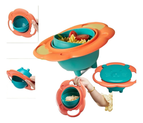 Plato Antiderrame 360° Para Bebés Y Niños Giroscopio 