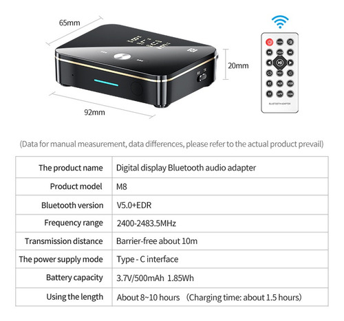 Imagem 5 de 10 de Receptor Áudio 3 Em 1 Nfc Adaptador Bluetooth 5.0