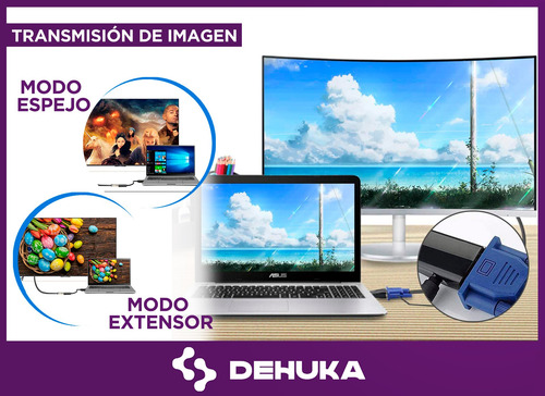 Cable Adaptador Conversor Hdmi A Vga Full Hd Con Audio Dehuka Monitor Proyector Notebook Pc