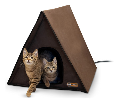 K&h Pet Products Multi-kitty A-frame Outdoor Cat House Choco