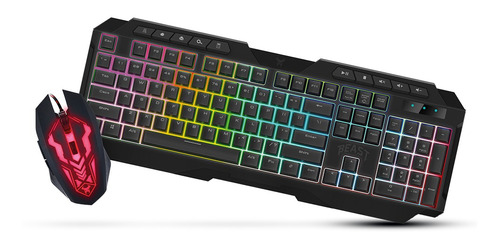 Paquete Teclado Y Mouse Gamer Abysmal Gaming Luz Led Color del teclado Negro