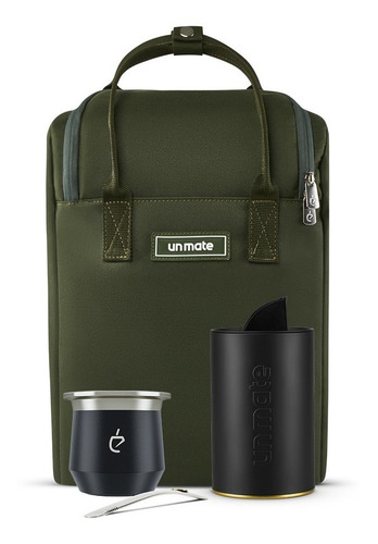 Imagen 1 de 10 de Pack Matero Un Mate - Mochilero 1 Militar