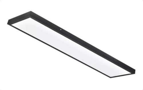 Panel Led 48w Foco Rectangular De 120x30 Cm Marco Negro Para Sobreponer Luz Blanco Frio 6000k 4800lm Demasled