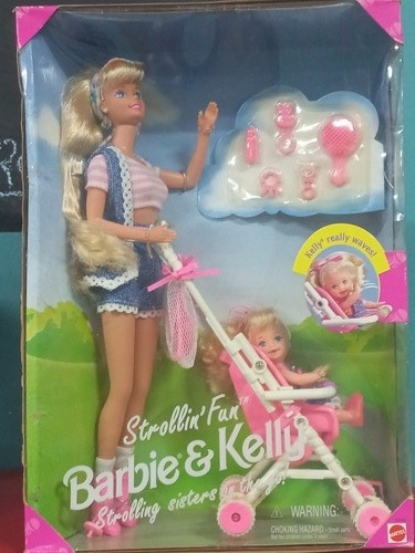 Imagem 1 de 7 de Barbie Kelly Strollin Fun Antiga 1995 80 90 Set Irmã