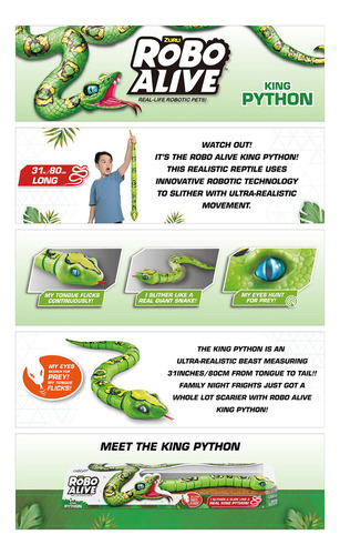 Zuru Robo Alive Serpiente Verde Lima Robótica 7169