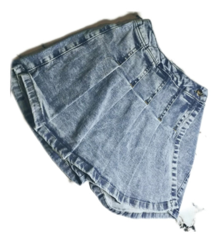 Mini Short Pollera De Jean 