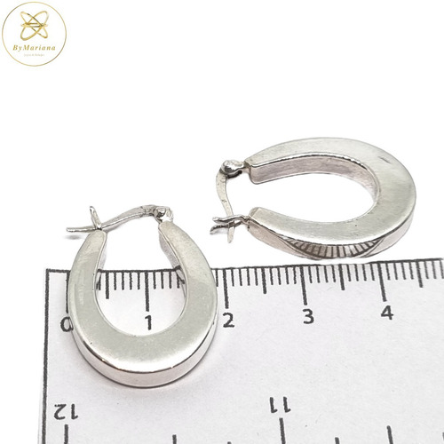 Imagen 3 de 4 de Aros Plata Inflada Argolla 6,4 Grs