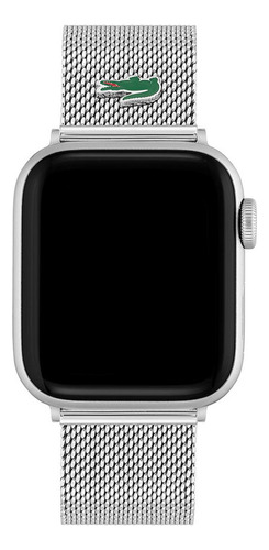 Correa Lacoste De Acero Apple Watch Plateado 2050036 Unisex