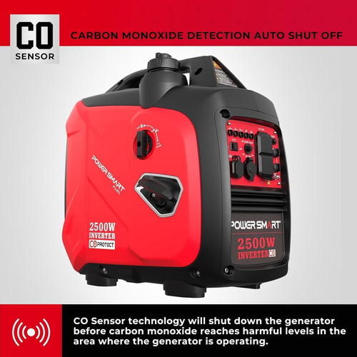 Generador Inversor Portátil 2500w A Gas, Sensor Co, Silencio