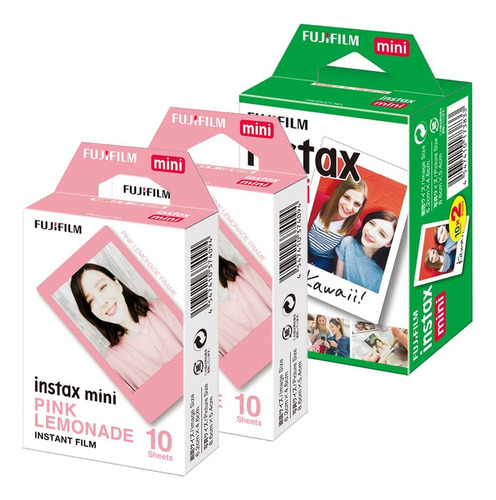 Kit Filme Instantâneo 40 Fotos Instax Fujifim Mini + Pink